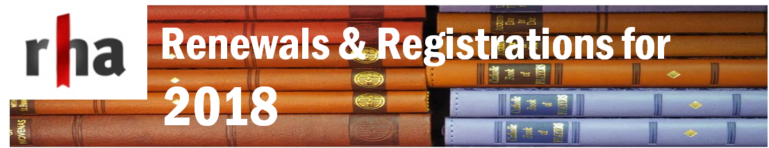 RHA Member Renewals & Registrations 2018 - Welcome